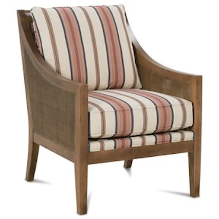 Casual Accent Chair with Woven Wood Bands